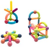 Magnet Jouets - Aimant - SET 64 pièces - Puzzle - speelgoed de construction magnétiques - Bâtons magnétiques - Éducatif - Bouwstenen - Jouets pour enfants - Kit de construction - Coloré
