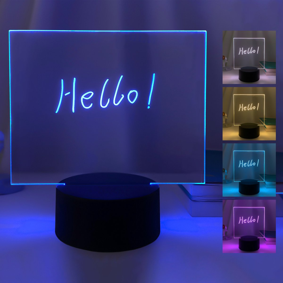 Cosy Casa® LED Memoboard - Schrijfbord - Tekenen - acryl whiteboard - verlicht - afstand bedienbaar - RGB - led memoboard - led