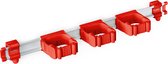Toolflex One - Gereedschapsophangsysteem - 54 cm Aluminium Rail, Rood - 5 Flexibele Houders - Geschikt voor Ø15-35 mm Gereedschappen - Eenvoudige Installatie - Ruimtebesparend en Veilig - Inclusief Montagemateriaal