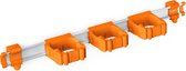 Toolflex One - Gereedschapsophangsysteem - 54 cm Aluminium Rail, Oranje - 5 Flexibele Houders - Geschikt voor Ø15-35 mm Gereedschappen - Eenvoudige Installatie - Ruimtebesparend en Veilig - Inclusief Montagemateriaal