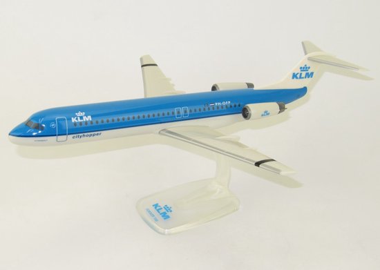 Foto: Schaalmodel vliegtuig klm cityhopper fokker 100 schaal 1 100 lengte 35 53cm