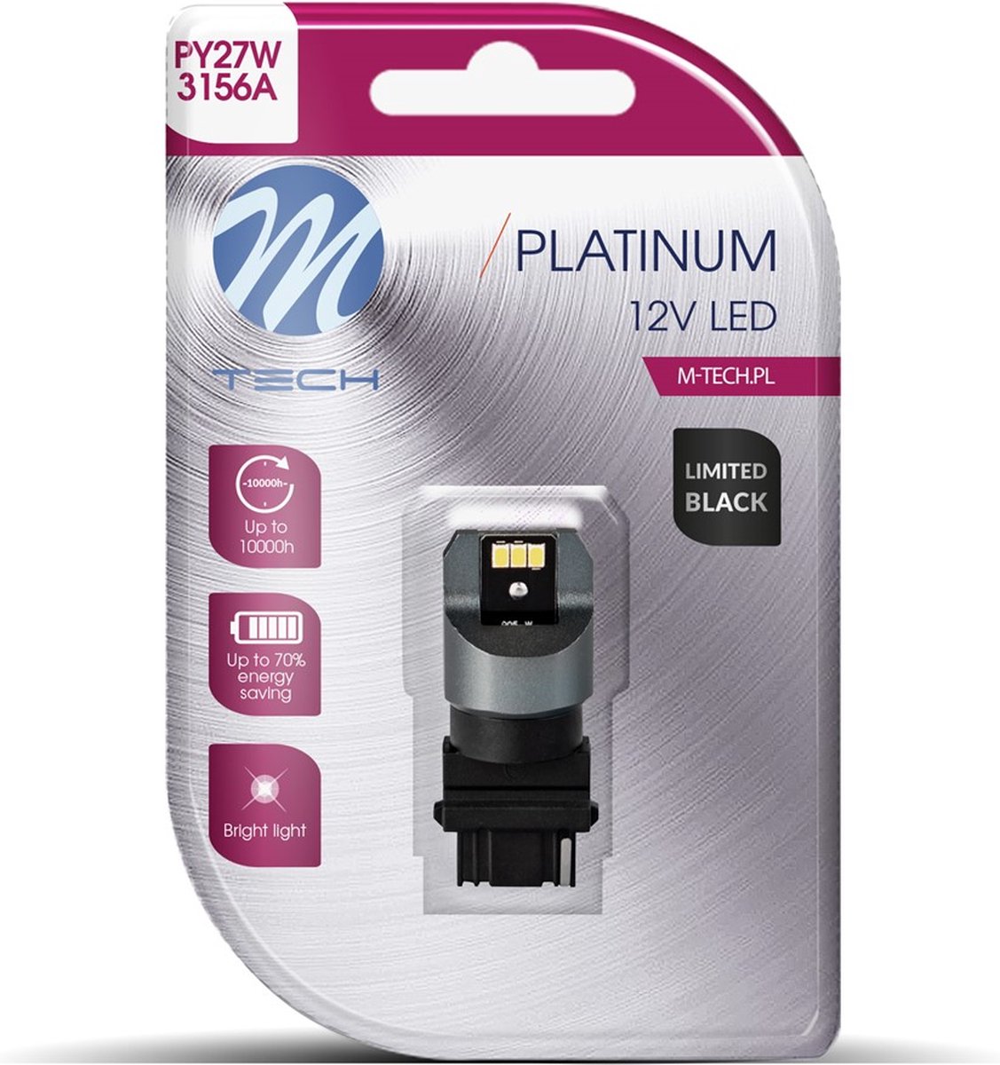 M-Tech Platinum Limited Black - PY27W 12-24V - Canbus - Oranje