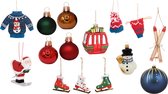 Kerstboomdecoratie Pakket - Wintersport Thema - 26-delig - met o.a. ski's, schaatsen, ijsmuts, sneeuwpop en skilift kersthangers