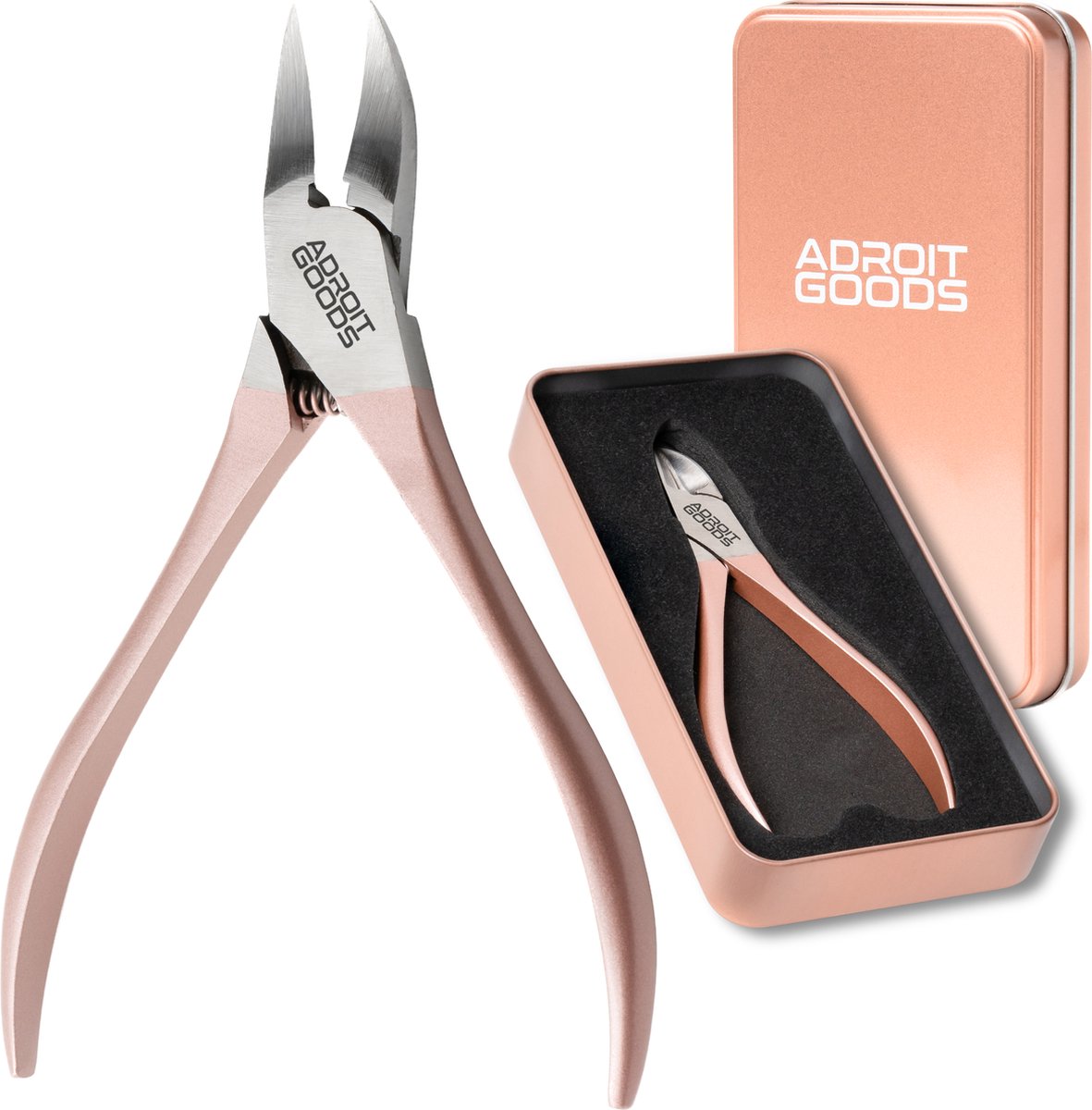 Goedkoopste AdroitGoods Professionele Zware Nageltang - Voor Harde Teennagels - Roze - Ingebouwde Veren - Met Opberg Hoes
