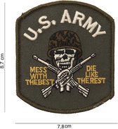 Embleem stof US army doodskop