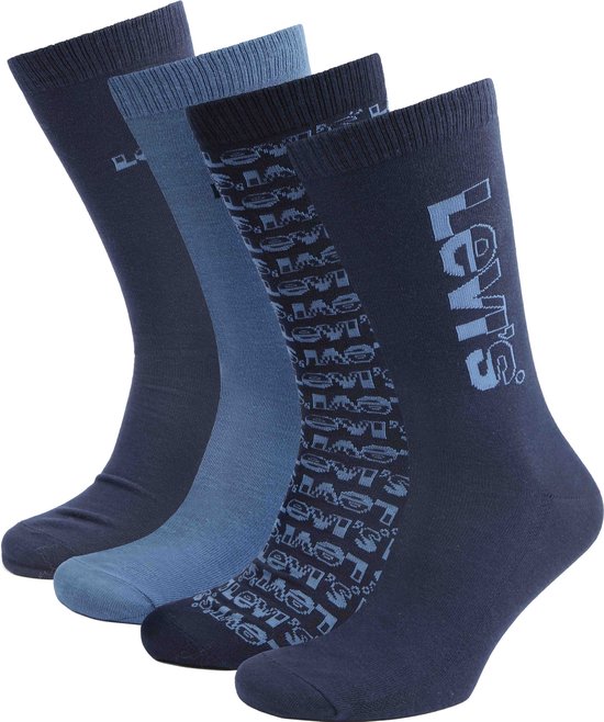 Levi's - 4-Paar Giftbox Sokken Blauw - Heren - Maat 39-42 -