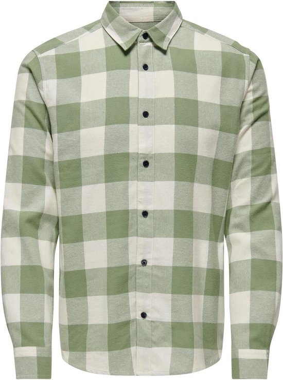 Only & Sons Shirt Onsgudmund LS Chemise à carreaux Noos 22007112 Hedge Green Homme Taille - L