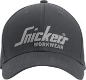 Snickers 9041 Logo Cap - Staal Grijs/Zwart - One size
