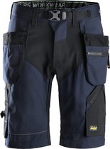 Snickers 6904 FlexiWork, Korte Werkbroek+ met holsterzakken - Donker Blauw/Zwart - 62