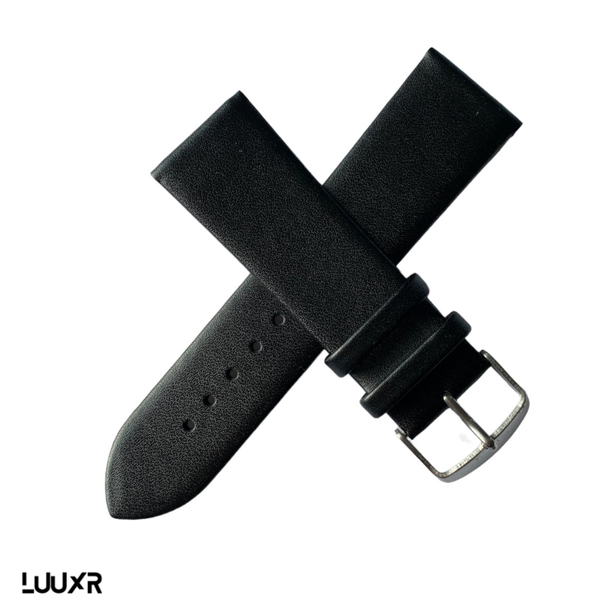 Luuxr strap leather black silk 22mm lublsil220001
