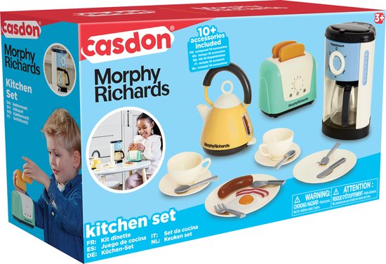 Casdon Morphy Richards Koffiezetapparaat Broodrooster Waterkoker Servies en Bestek - Speelgoed Keukenset - Casdon