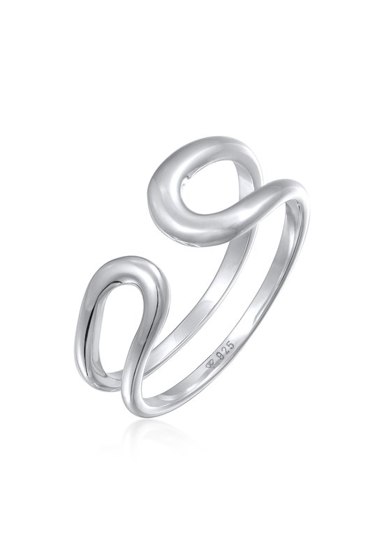 Elli PREMIUM Dames Ring Dames Open Geo Modern Verstelbaar in 925 sterling zilver