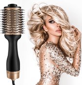 Brosse pour sèche-cheveux Magic Brush - Brosse à friser - Brosse à cheveux en céramique pour le volume et le Séchage - Multistyler 4 en 1 pour chaque type de cheveux - Volumateur - Or - GinnComm