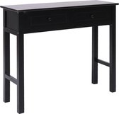 Table console The Living Store - 90 x 30 x 77 cm - noir - 2 tiroirs