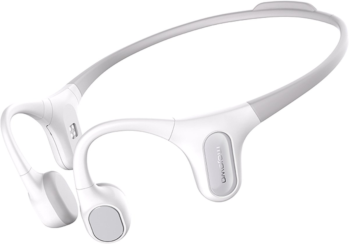 MOJAWA Run Plus | Draadloze Bone Conduction Open Ear koptelefoon| 32GB Bluetooth hoofdtelefoon met voice assistant, ruisonderdrukking, eersteklas geluidskwaliteit, 10uur lange batterijduur, IP68 waterproof voor hardlopen/fietsen, grey