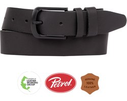 Petrol Industries Riem Heren - Broekriem - Verstelbaar - Leer - Zwart - 95 cm - L