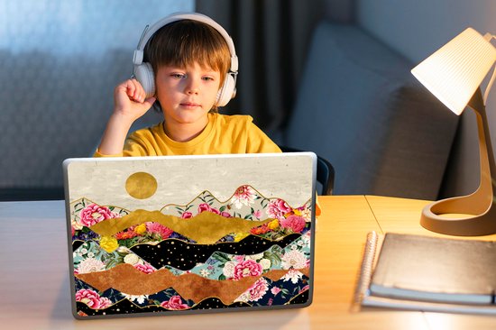 Autocollants Fleurs Marbre Pour Ordinateur Portable - Lot De 3, Imperméables, Amovibles, Taille Universelle (à Découper)
