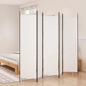 The Living Store Kamerscherm Wit 5 Panelen - 250 x 200 cm (B x H) - Duurzaam materiaal