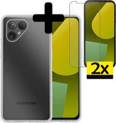 Hoesje Geschikt voor Fairphone 5 Hoesje Siliconen Case Met 2x Screenprotector - Hoes Geschikt voor Fairphone 5 Hoes Siliconen - Transparant
