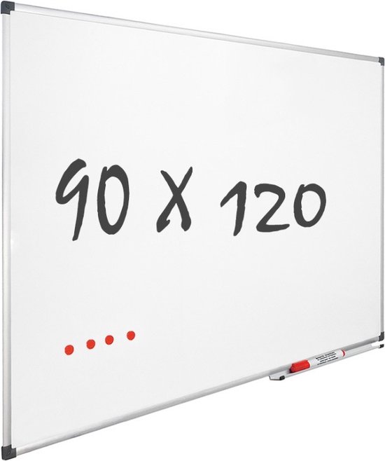 IVOL Whiteboard 90x120cm - Magnetisch - Gelakt staal - Met montagemateriaal