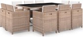 The Living Store-11-delige-Tuinset-met-kussens-poly-rattan-beige - Tuinset