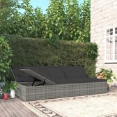 The Living Store - Loungebed - Poly rattan - 200 x 121 cm - Converteerbaar