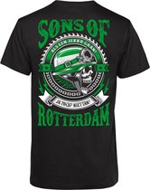 T-shirt Sons Of Rotterdam | Kerstcadeau | Cadeau voor man | Vaderdag | Zwart | maat M