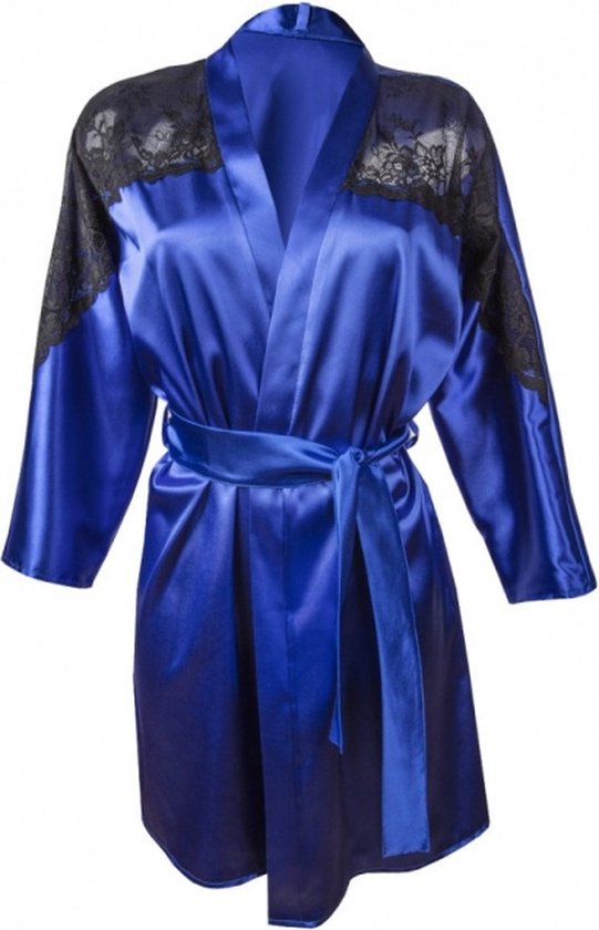 Giselle de DKaren | kimono bleu | satin de qualité | tailles : S- 2XL | XL
