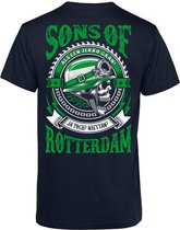 T-shirt Sons Of Rotterdam | Kerstcadeau | Cadeau voor man | Vaderdag | Navy | maat 4XL