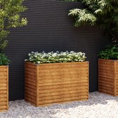 The Living Store Cortenstaal Verhoogde Plantenbak - 100 x 50 x 69 cm - Duurzaam materiaal - Ruime capaciteit - Veilige omgevouwen rand - Decoratieve functie