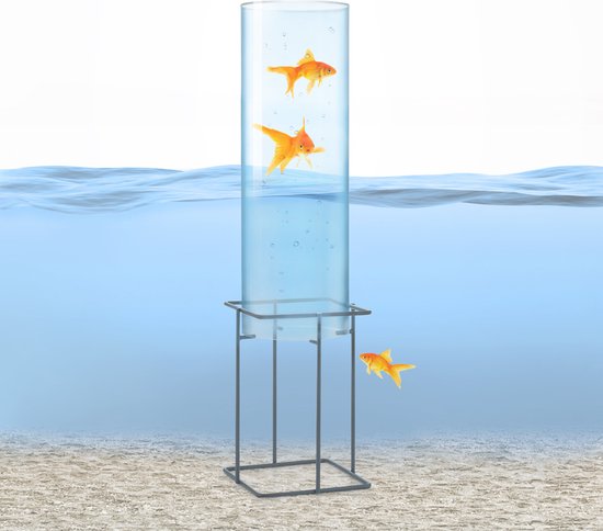 blumfeldt Skydive 60 tour à poisson 60 cm Ø 20 cm acrylique métal transparent