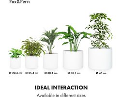 Fox & Fern Bloempot, Sierpot groot, UV- en vorstbestendige bloempotten, Bloempot voor binnen en buiten, Sierpotten voor kamerplanten, Sierpot met stop, Vezelsteen plantenpot, Enkele pot