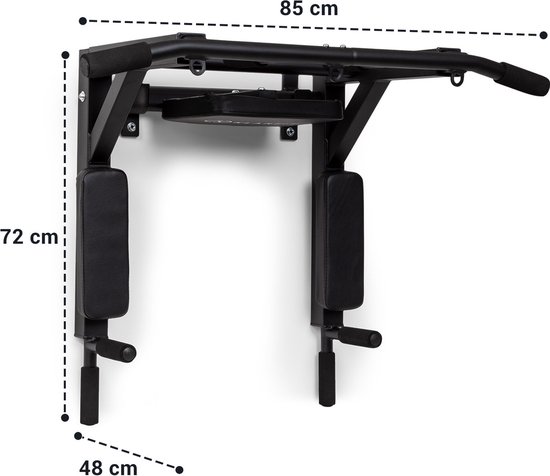 Bouncer multigym optrek- en dipstation vloerstation 200 kg staal bol