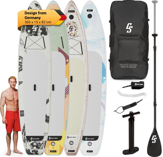 CAPITAL SPORTS Kipu Allrounder 365 opblaasbaar paddleboard - SUP-board set - supboard - cruiser - 5 handgrepen - Inclusief reparatieset