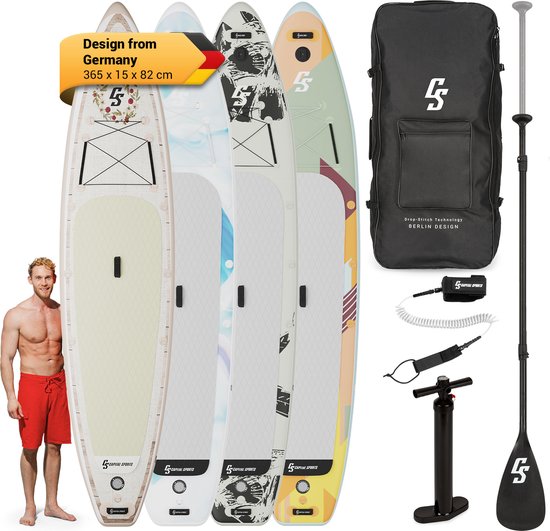 CAPITAL SPORTS Kipu Allrounder 365 opblaasbaar paddleboard - SUP-board set - supboard - cruiser - 5 handgrepen - Inclusief reparatieset
