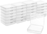 Belle Vous Klein Helder Plastic Opslag Containers met Klemdeksel (24 Pak) – L7,2 x B6,3 x H1,7 cm – Mini Pillen Doosjes, Kralen, Sieraden & Hobby Items