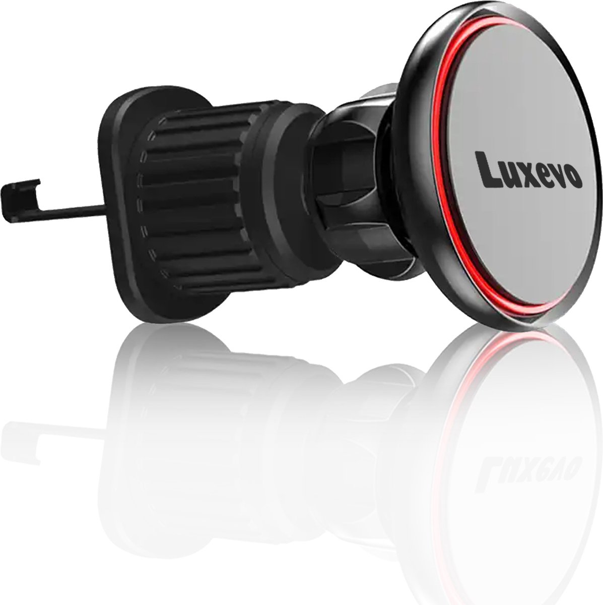 Luxevo Auto Magnetisch Telefoonhouder - met Veiligheidshaak - Stevige Bevestiging aan Ventilatierooster - Zwart