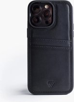 Wachikopa leather Back Cover C.C. Case for iPhone 13 Black