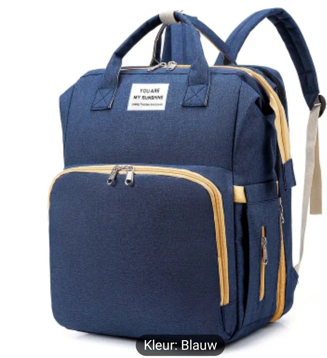 Image of 3 in 1 super handige kwalitatieve luiertas verschoningsmat en bed in een vorm van 1 tas met veel opslagruimte
