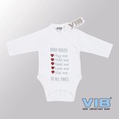 VIB® - Rompertje Luxe Katoen - Baby Rules (Wit) - Babykleertjes - Baby cadeau