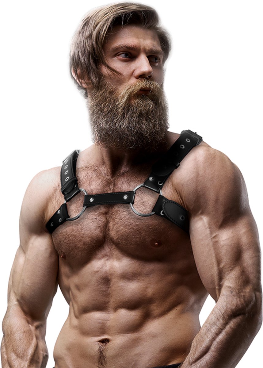 Goedkoopste FETISH SUBMISSIVE ATTITUDE™ - MEN'S ECO-LEATHER CHEST HARNESS WITH STUDS | Fetish | Bondage | BDSM