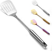 Spatule en acier inoxydable, spatule à fente argentée, spatule de cuisine pour ustensiles de cuisine antiadhésifs, spatule en métal pour ustensiles de cuisine, passe au lave-vaisselle, facile à nettoyer.