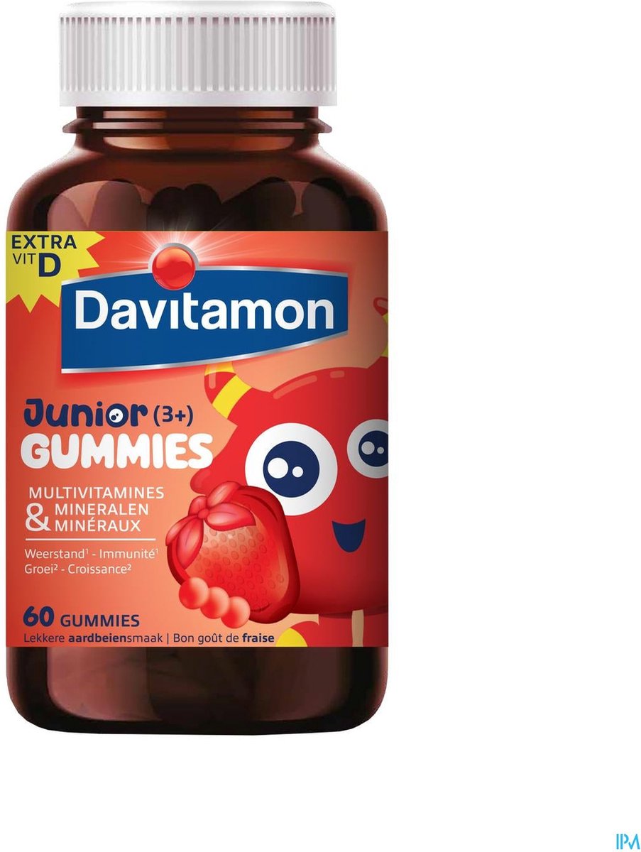 Bol.com Davitamon® Junior Gummies 60 Vanaf 3 Jaar Aardbeismaak aanbieding