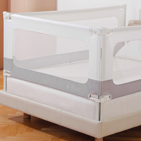 CUTE & KEPPE Barrière de lit - 160 cm de long, max 70 cm de haut - Barrière de lit réglable - Protection contre les chutes du bord du Lit des Enfants