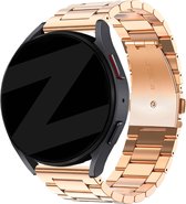 Bandz universeel 20mm stalen band 'Classic' geschikt voor Samsung Galaxy Watch Active 1/2 40 & 44mm / Watch 1 42mm / Watch 3 41mm / Gear Sport / Polar Ignite 1-2-3 / Unite / Pacer - Hoogwaardig staal - Inclusief horloge inkorter - rosé goud