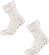Miré - Wollen sokken dames - Huissok dames - Grijs - Maat 36/42 - Fluffy sokken - Slofsokken - Huissokken - Warme sokken - Winter sokken - Anti Slip