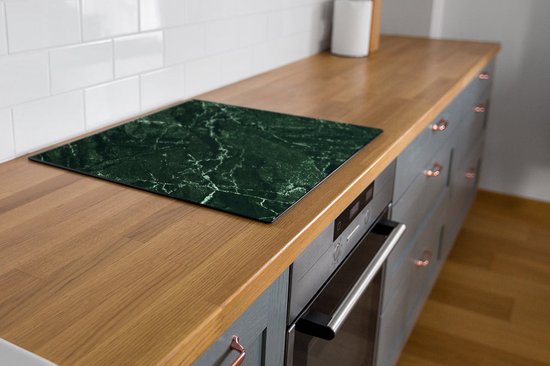 Protection induction - Marbre craquelé vert - 85x55 cm - Protection induction - Couvre plaque induction - Tapis induction - Antidérapant - Décoration Cuisine - Accessoires de vêtements pour bébé Cuisine