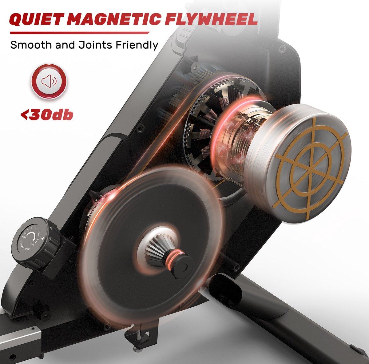 Roeimachine Magnetische Roeitrainer met 16 Weerstandsniveaus - afbeelding 2