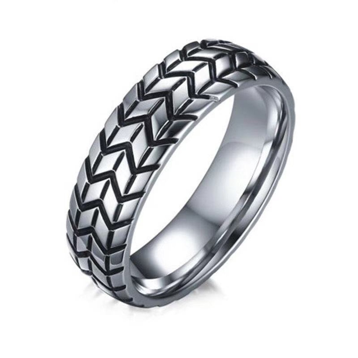 Ring heren zilver staal - Rvs ringen voor man van Mauro Vinci - met geschenkverpakking - maat 12