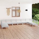 The Living Store Tuinset - Grenenhout - Wit - 63.5 x 63.5 x 62.5 cm - Modulair - Duurzaam en weerbestendig